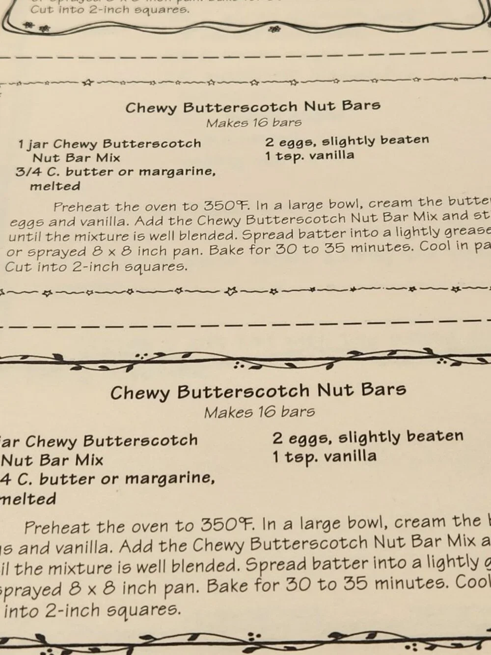 Vintage Bars & Brownies Recipes in a Jar: DIY Food Gift Ideas. Holiday baking. B